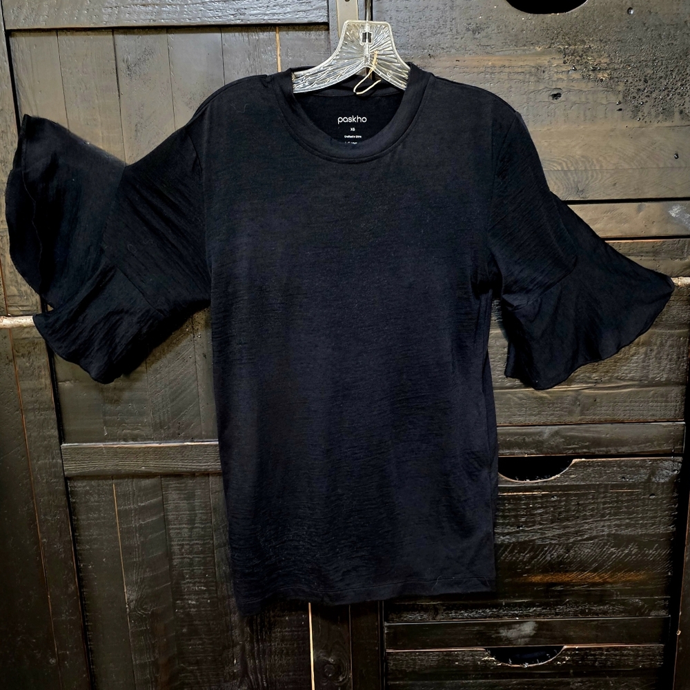 Stylish Women's Tunic Top, Midnight Black, Merino Wool, XS -  NEW WITH TAGS!
